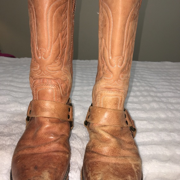 Frye RARE Vintage Coral Embroidered Eagle Phenix Rising Harness Riding Boot  8.5 - Picture 10 of 14